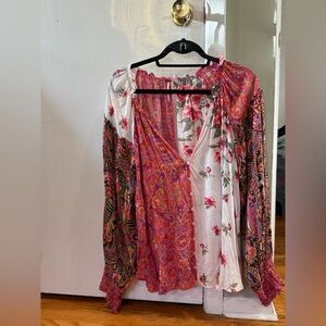 Free People Multicolor Floral Paisley Blouse